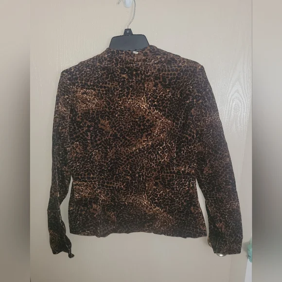 No Boundaries Vintage Y2K Curduroy Cheetah Print Blazer NWT 2005 Size L - Picture 5 of 7